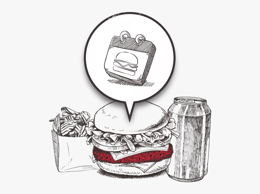 Hamburger Clip Art Black And White, Transparent Clipart