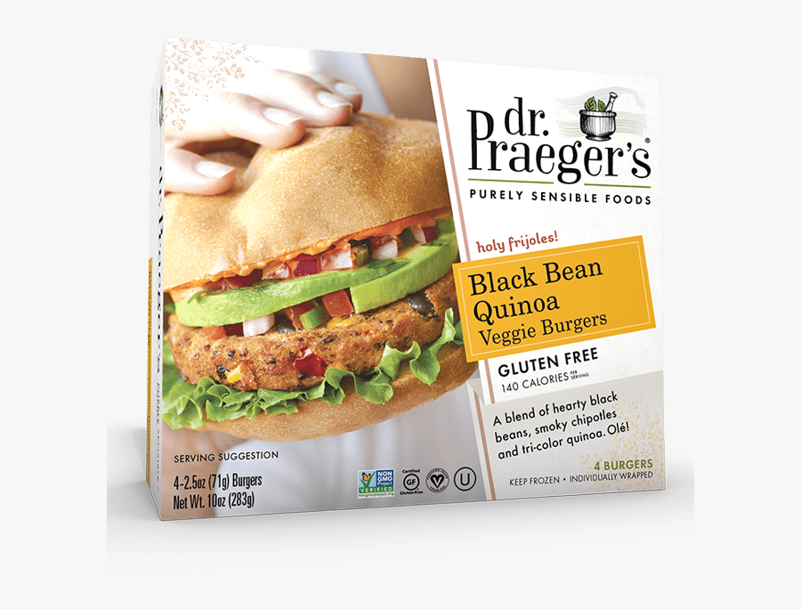 Praeger"s Black Bean Quinoa Veggie Burgers, Transparent Clipart