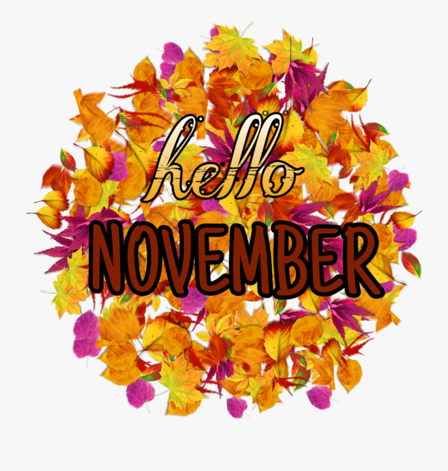 #hello #november #hellonovember #fall #leaves #sticker - Illustration, Transparent Clipart