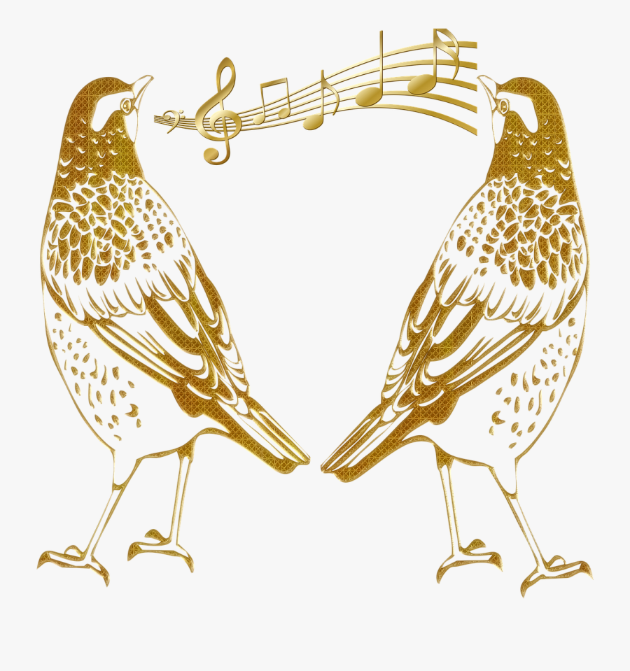 Birds Outline Birds Abstract Gold Embossed Free Picture, Transparent Clipart