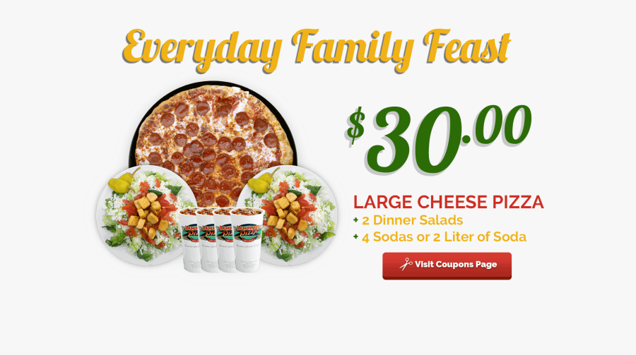 Lamppost Pizza Everyday Family Feast $30 West Yorba - Pepperoni, Transparent Clipart