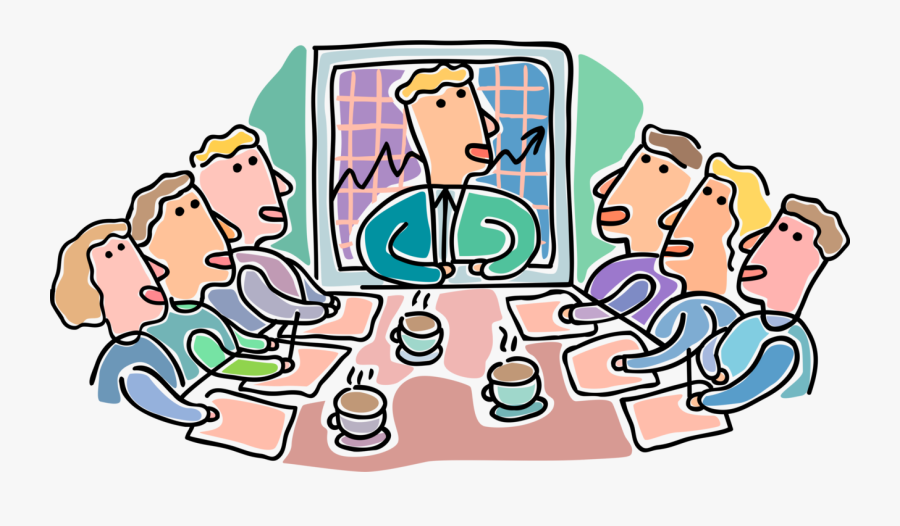 Vector Illustration Of Business Boardroom Meeting With - Møte, Transparent Clipart