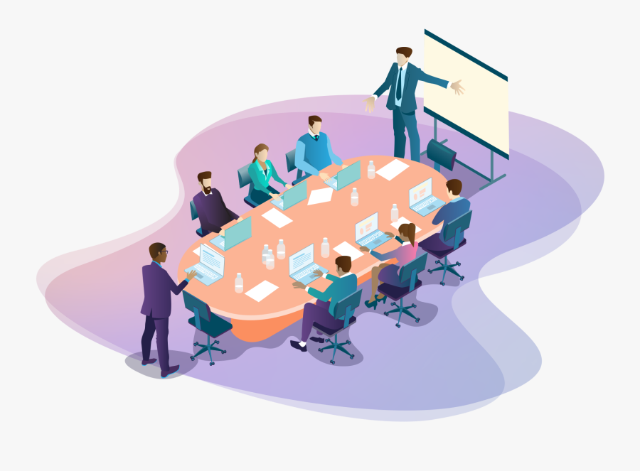 A Vector Illustration Of A Boardroom Meeting By Josiah - Illustration, Transparent Clipart