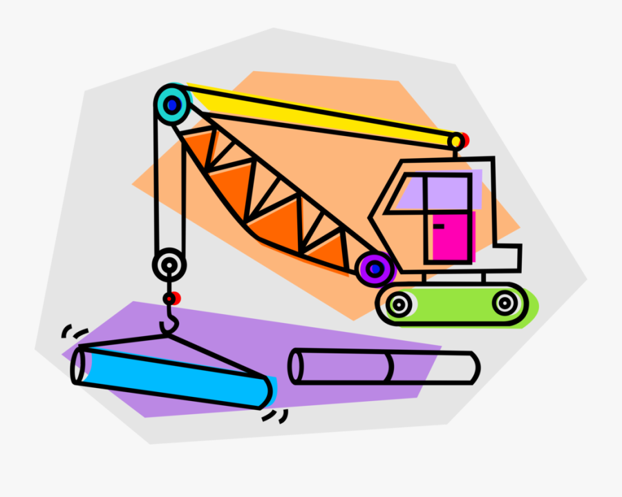 Vector Illustration Of Construction Industry Crane, Transparent Clipart