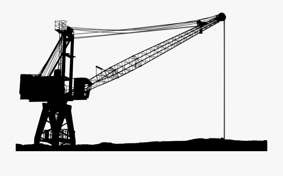 Siluet Crane, Transparent Clipart