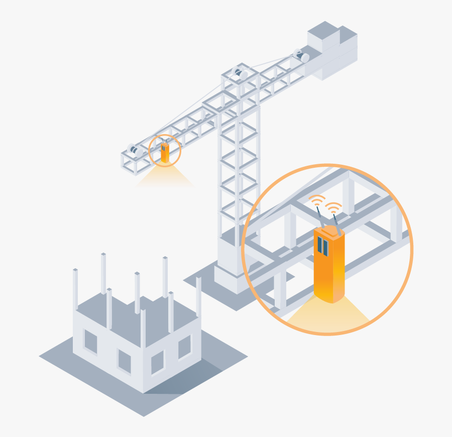 Crane-mounted Camera For Construction Site Monitoring - Illustration, Transparent Clipart