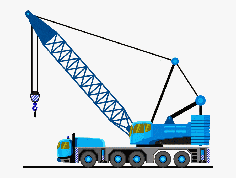 Lattice Boom Truck Mounted Crane, Transparent Clipart