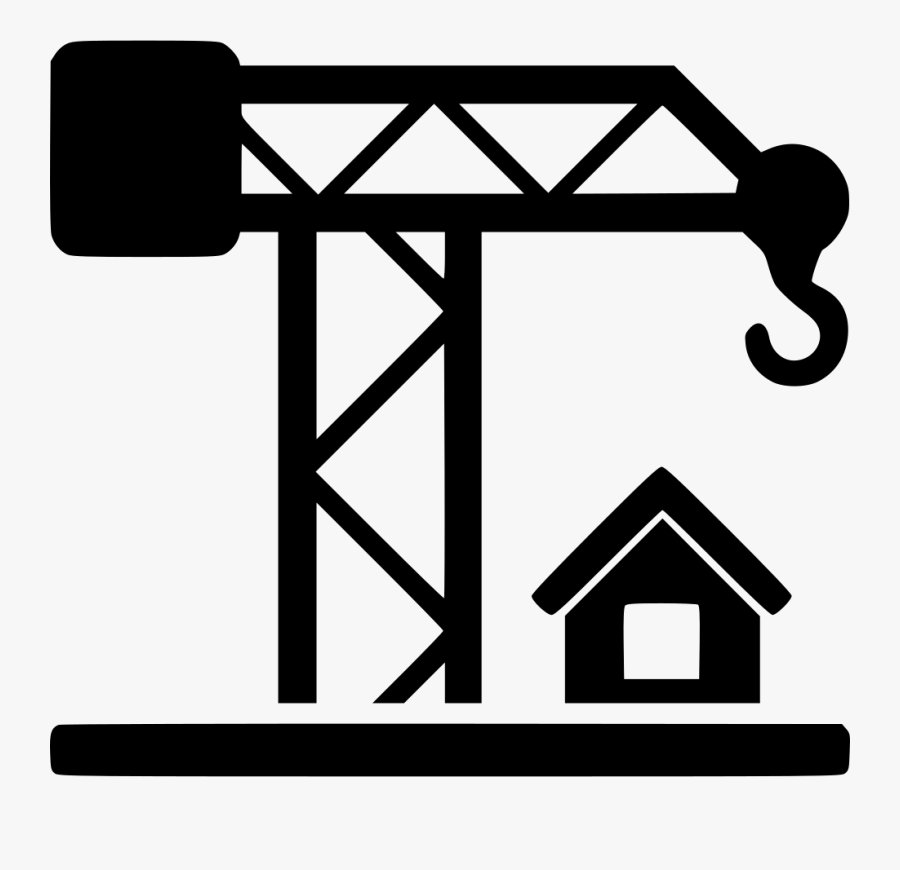 Construction Crane - House Build Icon Png, Transparent Clipart