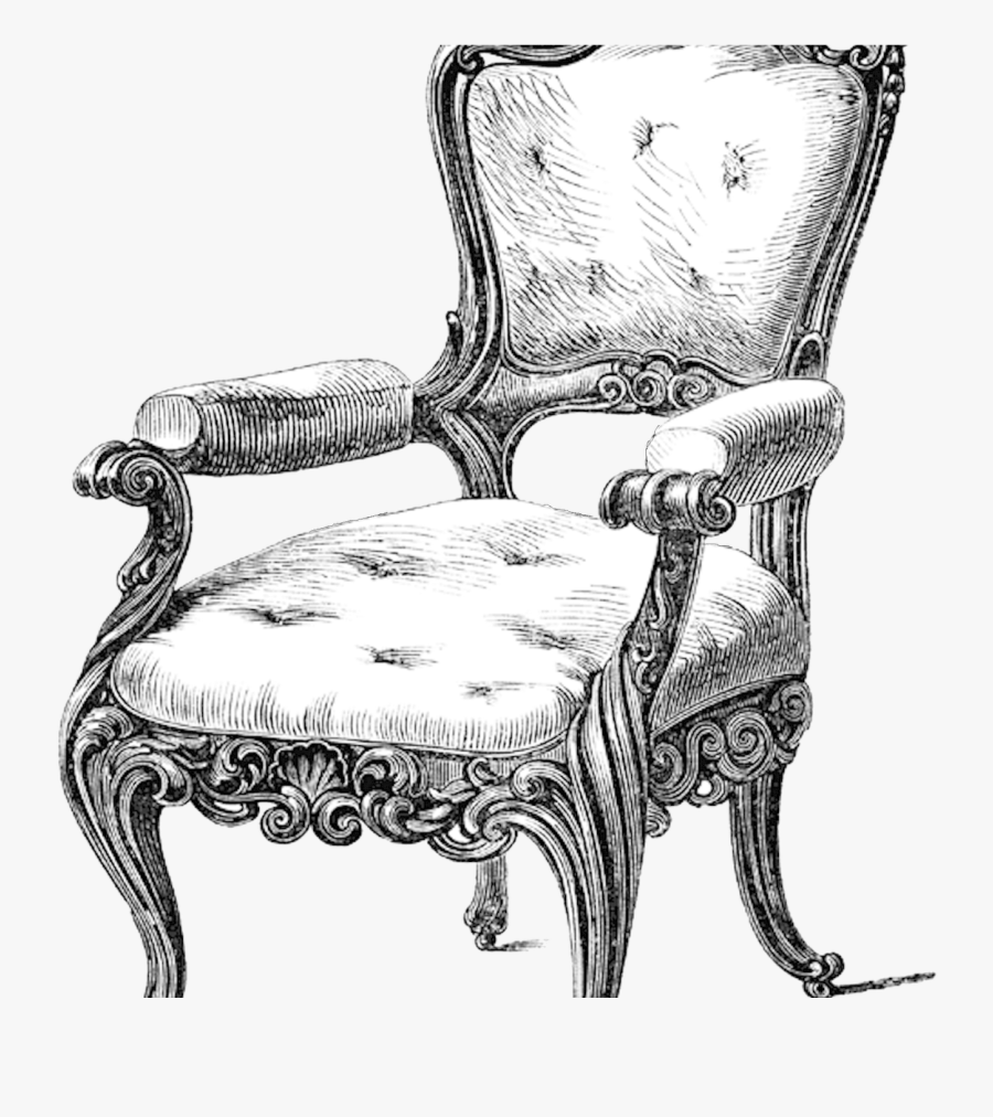 Transparent Silla Clipart - Antique Chair Drawing, Transparent Clipart