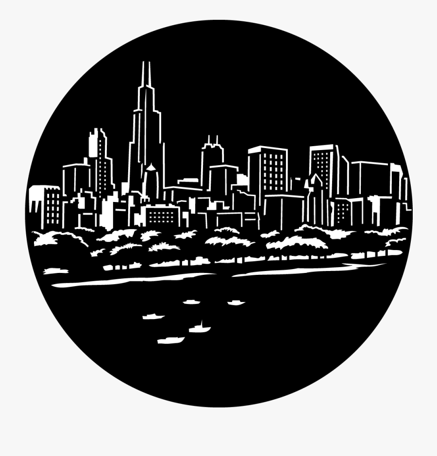 Windy City Skyline Color, Transparent Clipart