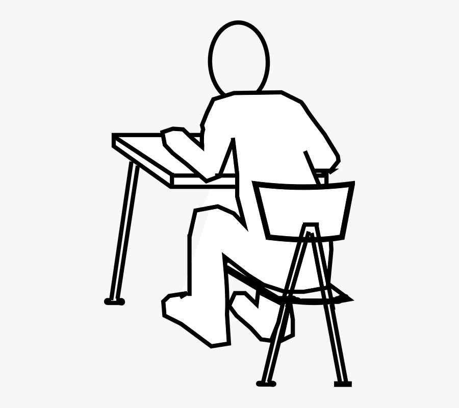 Escritorio, Silla, Hombre, La Lectura, Estudiando - Draw A Person Sitting, Transparent Clipart