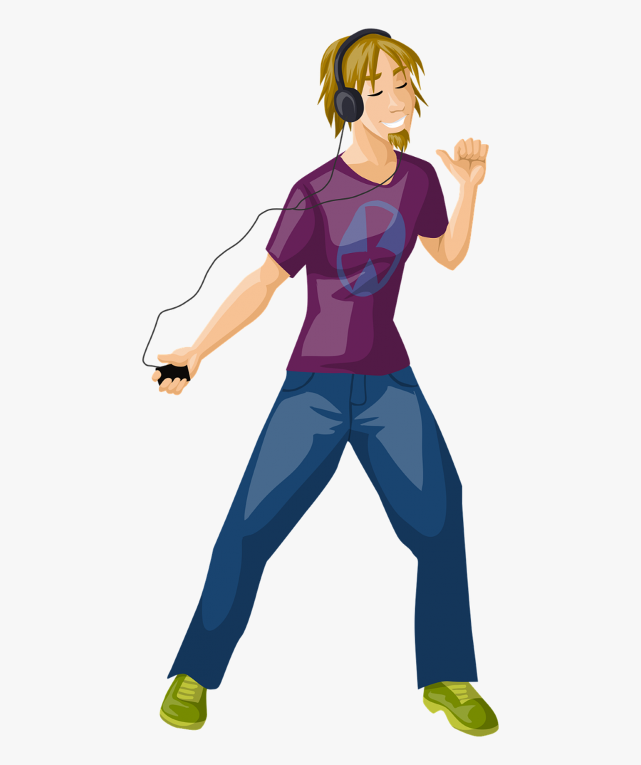 Guy Music Vector, Transparent Clipart