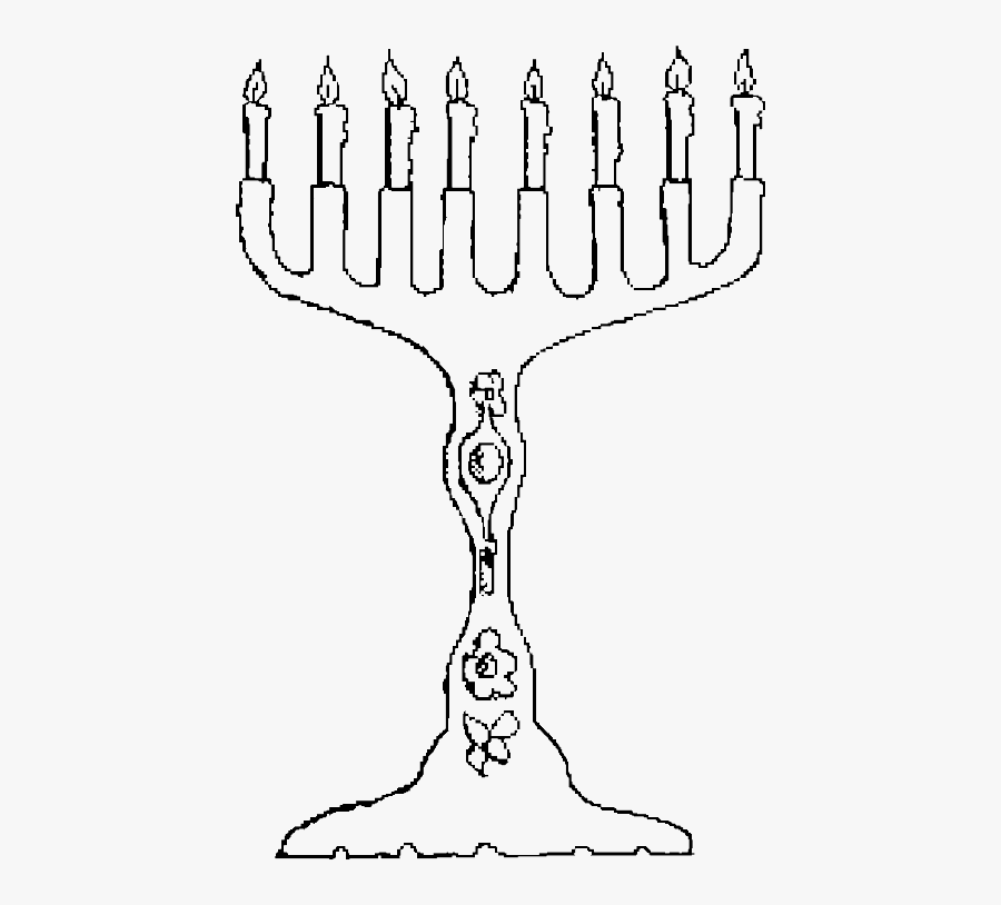 Transparent Menorah Png - Line Art, Transparent Clipart