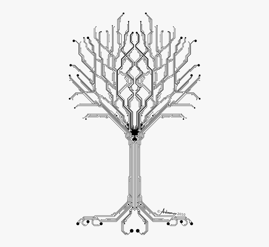 #circuit #tree #freetoedit - Circuit Tree, Transparent Clipart