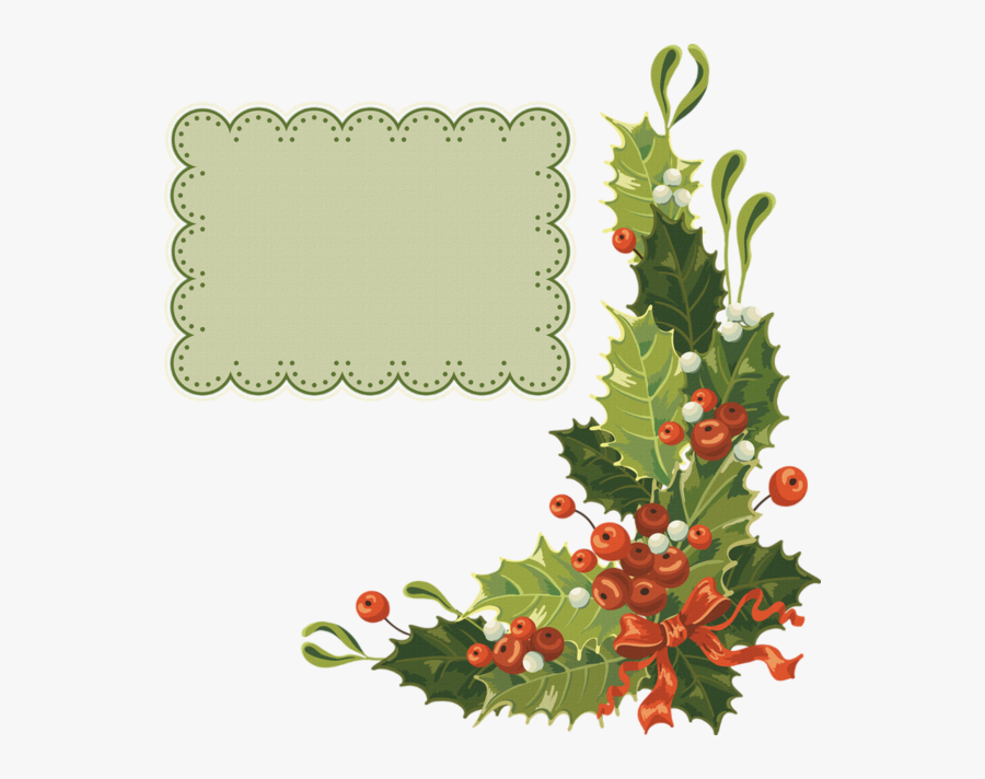 Transparent Holly - Vintage Christmas Card, Transparent Clipart