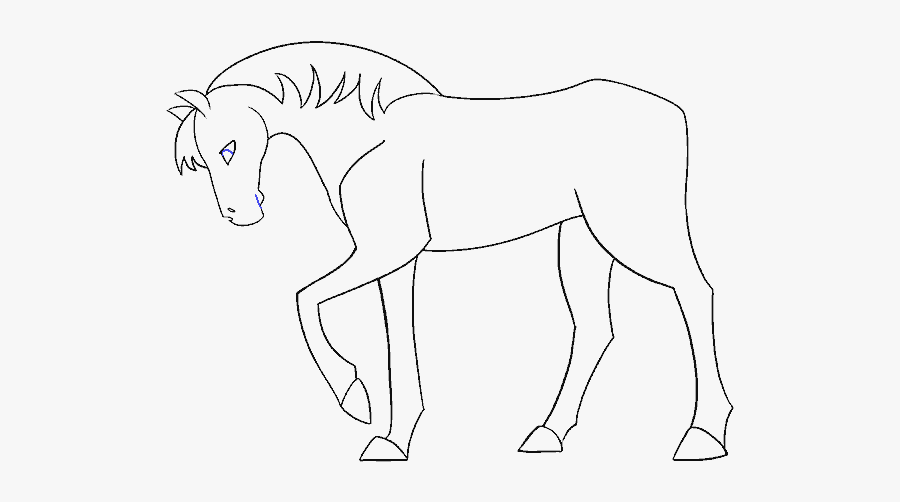 How To Draw Simple Horse - Simple Cartoon Horse Drawing, Transparent Clipart