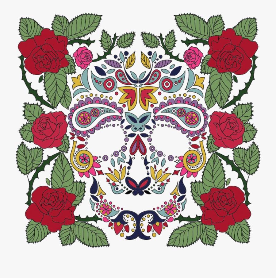 Skull & Roses - Garden Roses, Transparent Clipart