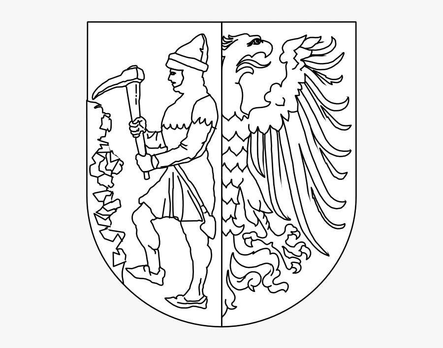 Bytom Coat Of Arms Black White Line Art Flag 555px - Coat Of Arms, Transparent Clipart