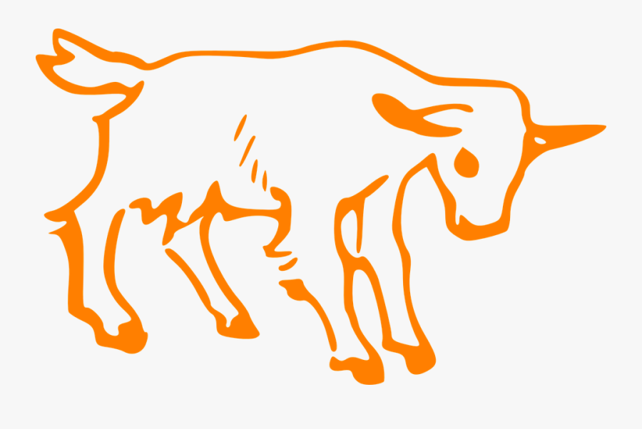 Goat, Sick, Small, Animal, Sad, Young, Orange - Goat Outline, Transparent Clipart