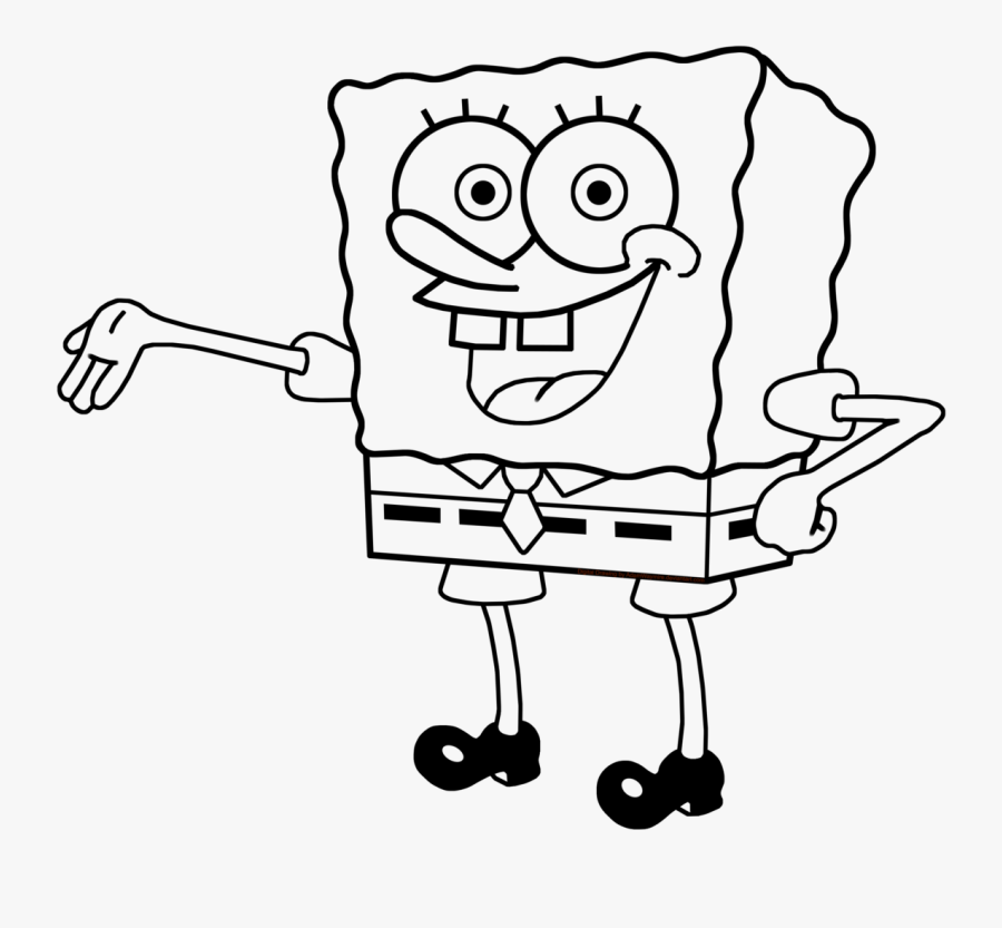 Transparent Spongebob Clipart - Line Drawing Of Spongebob, Transparent Clipart