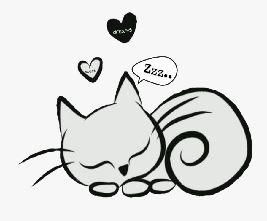 #dulces Sueños - Simple Cat Head Drawing, Transparent Clipart