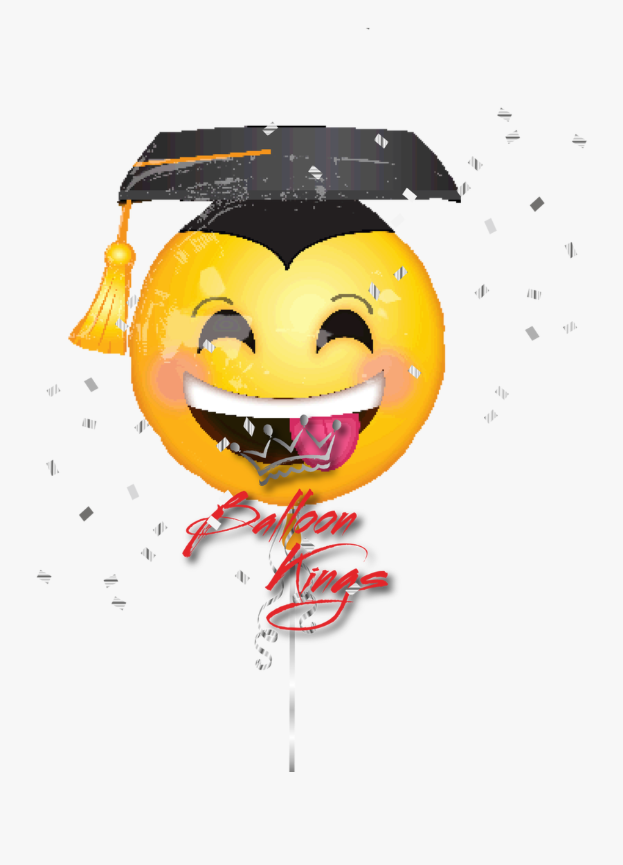 Transparent Awesome Face Png - Emoji Graduation Balloon, Transparent Clipart