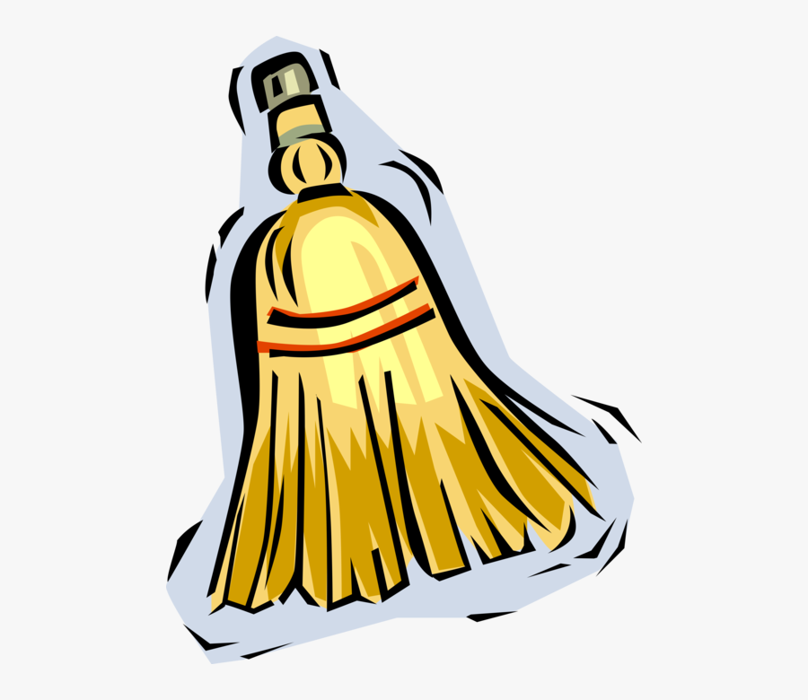 Vector Illustration Of Stiff Fibre Whisk Broom Cleaning - Whisk Broom Clip Art, Transparent Clipart