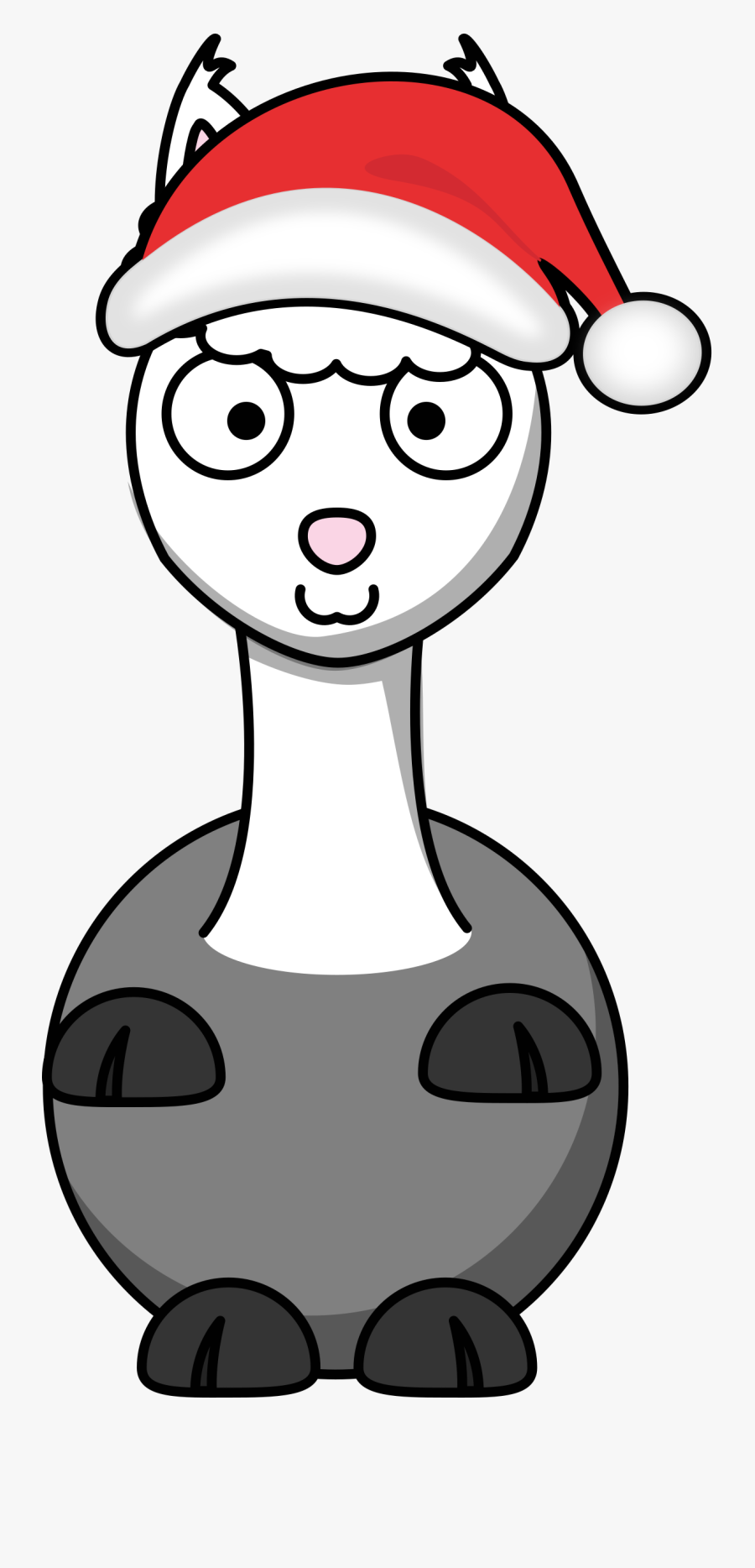 Alpaka Santa Clip Arts - Cartoon Animals Images Llama, Transparent Clipart
