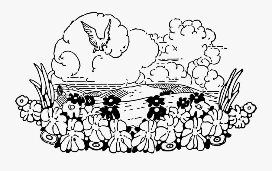 Scene Drawing Black And White - Clip Art, Transparent Clipart