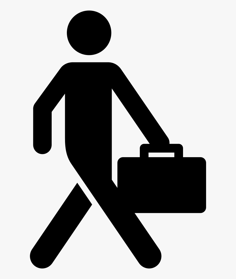 Business Man Walking With Suitcase - Man With Suitcase Icon, Transparent Clipart