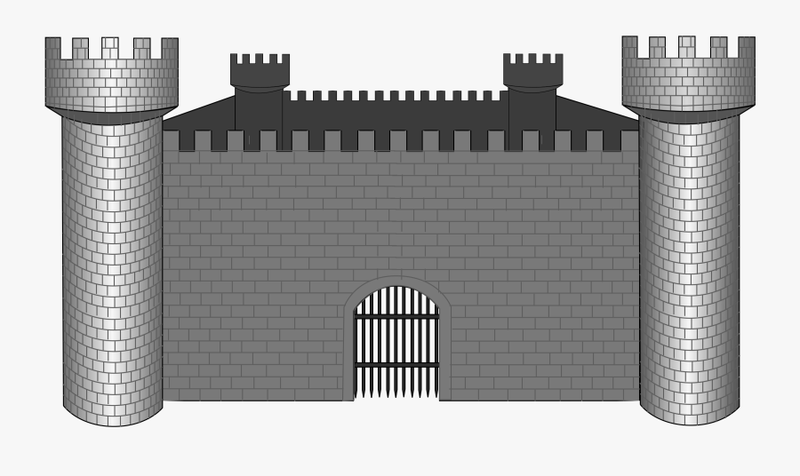 Transparent Castle Clipart Black And White - Medieval Castle Transparent Background, Transparent Clipart