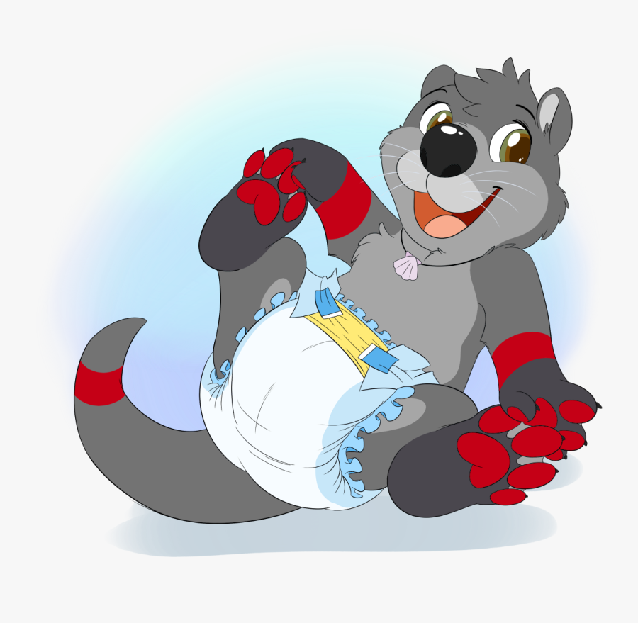 Diapered Furry Otter - Cartoon, Transparent Clipart