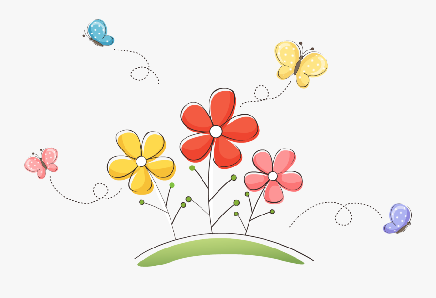 Butterflies Flowers - Caesalpinia, Transparent Clipart