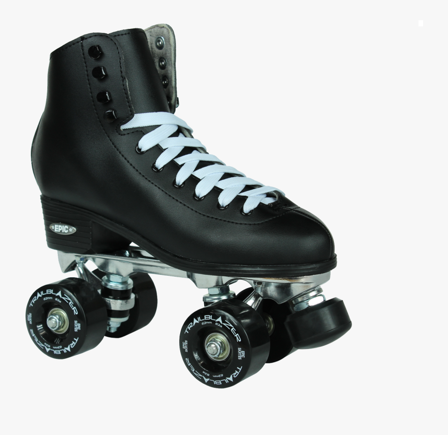 Clip Art Classic Black Epic - Black Roller Skates White Laces, Transparent Clipart