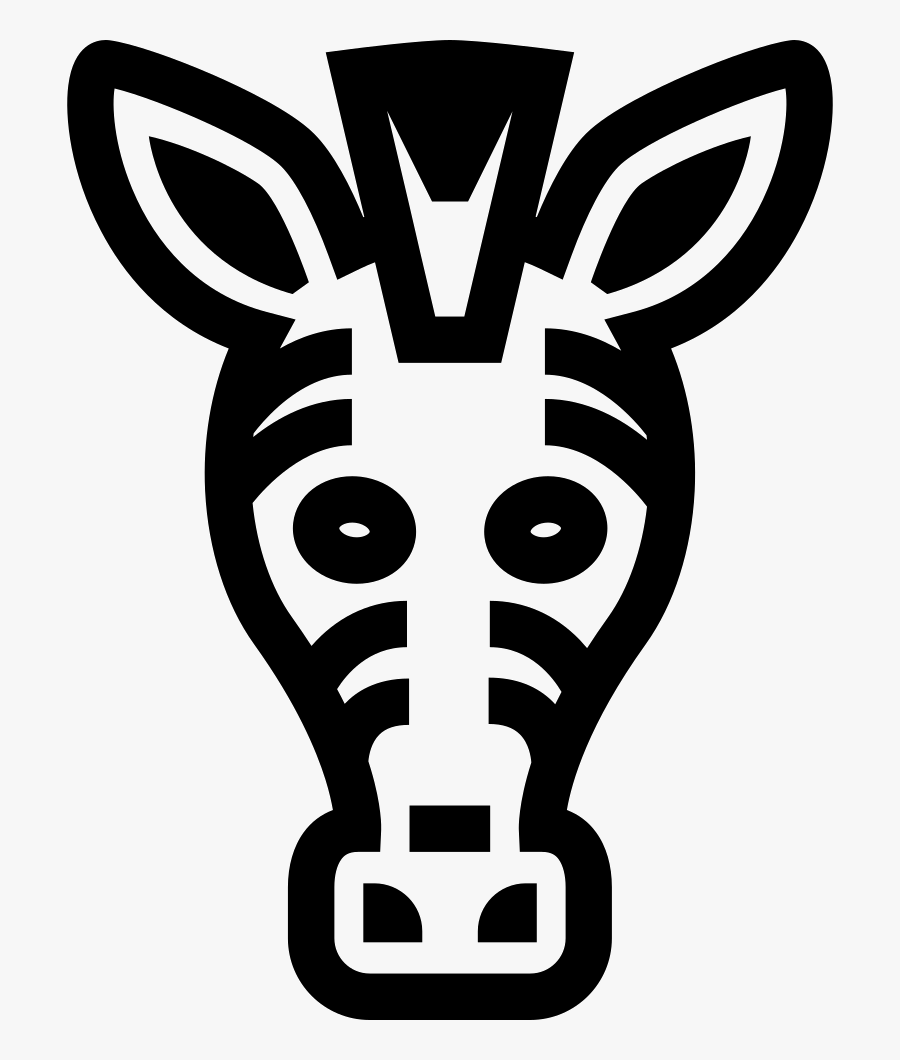 Transparent Zebra Head Clipart Black And White - Zebra Icono, Transparent Clipart