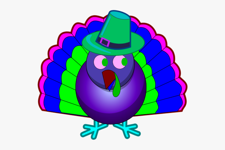 Colorful Turkey - Green Turkey Clipart, Transparent Clipart