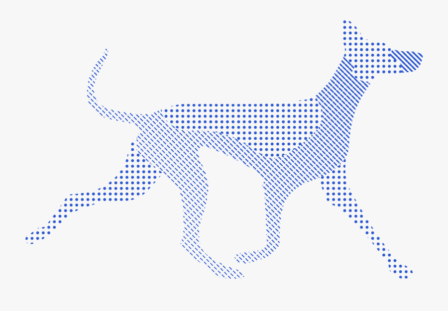 Blue Pattern Facade Of A Dog - Dog, Transparent Clipart
