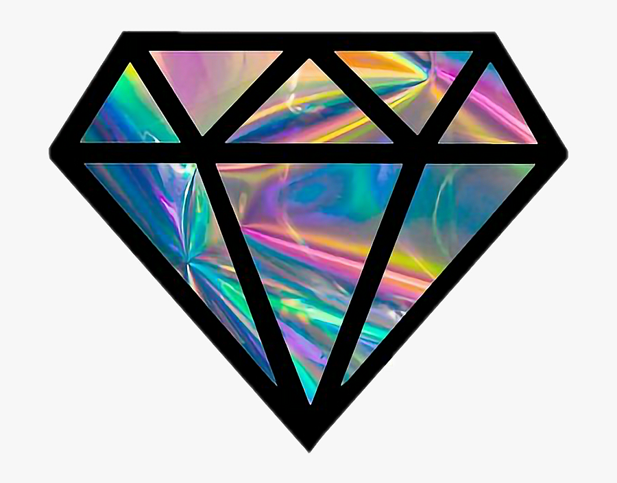 Diamond Holographic Bynisha Colorful Green Blue Purple - Diamond Cartoon Png, Transparent Clipart