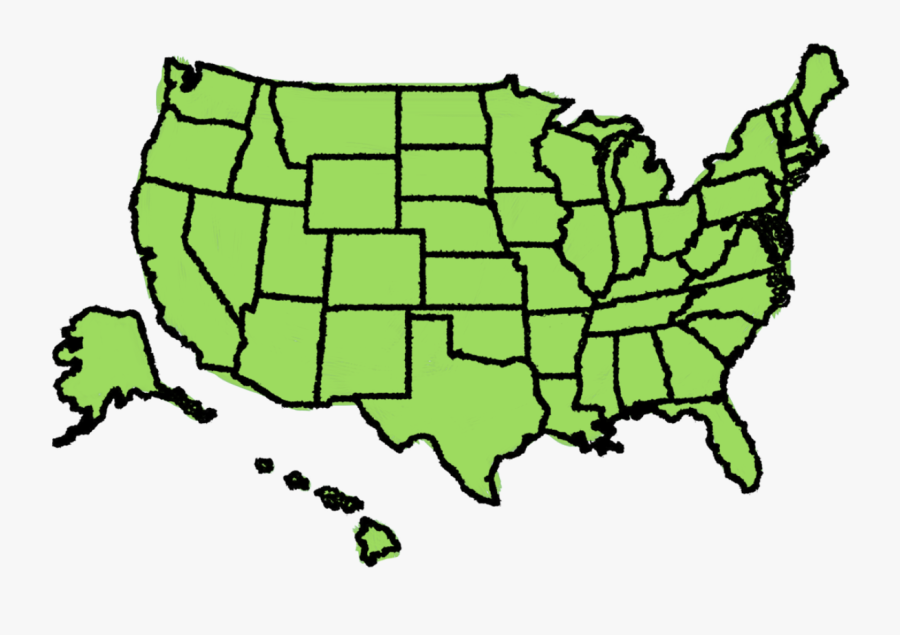 State - Clipart - Cascades On The Map, Transparent Clipart