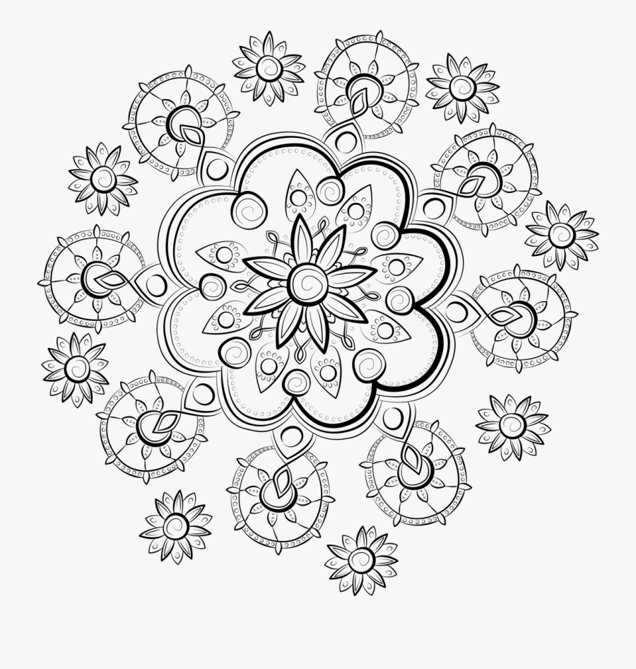 Clip Art Mandala Flower Floral Design - Pattern Png Transparent Flower, Transparent Clipart