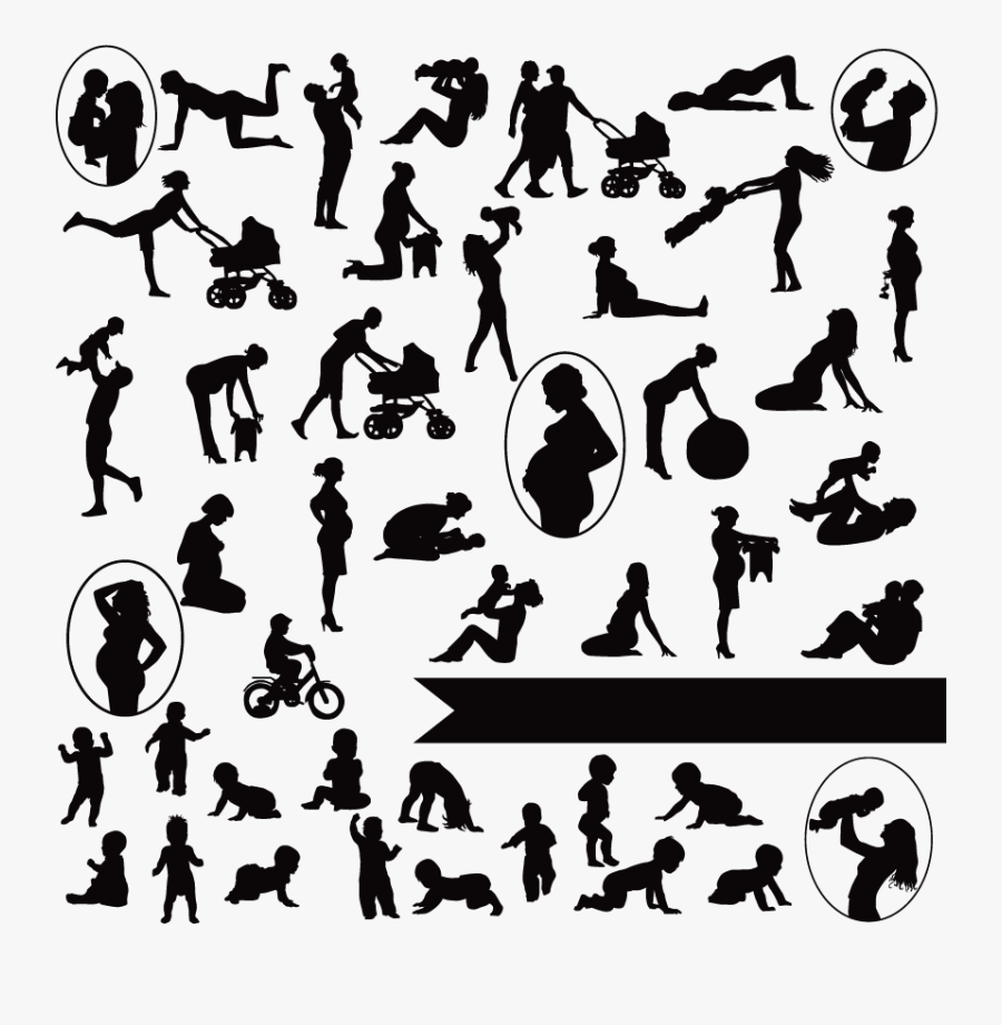 Mother Silhouette Child - Silhouette, Transparent Clipart