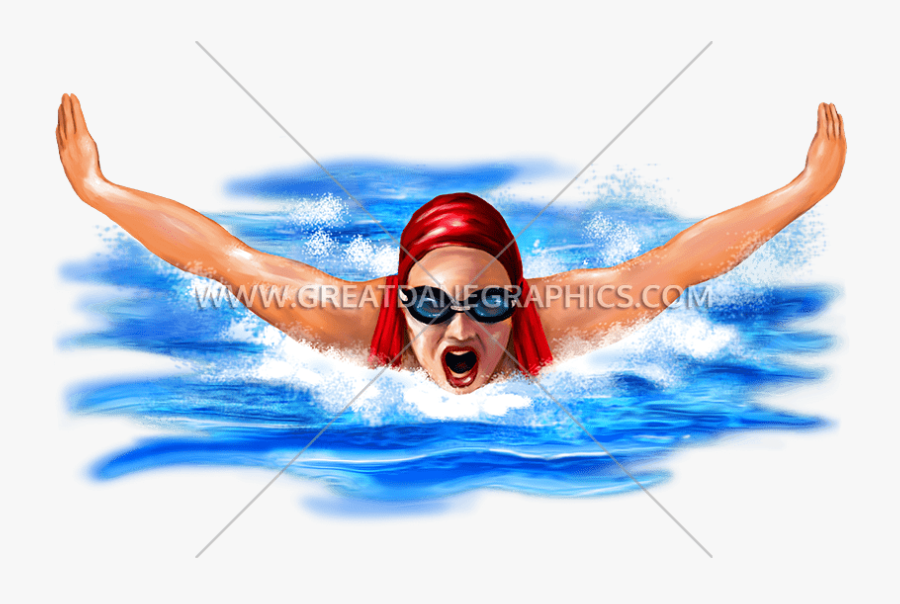Female Production Ready Artwork - Swimming Face Transparent Background, Transparent Clipart