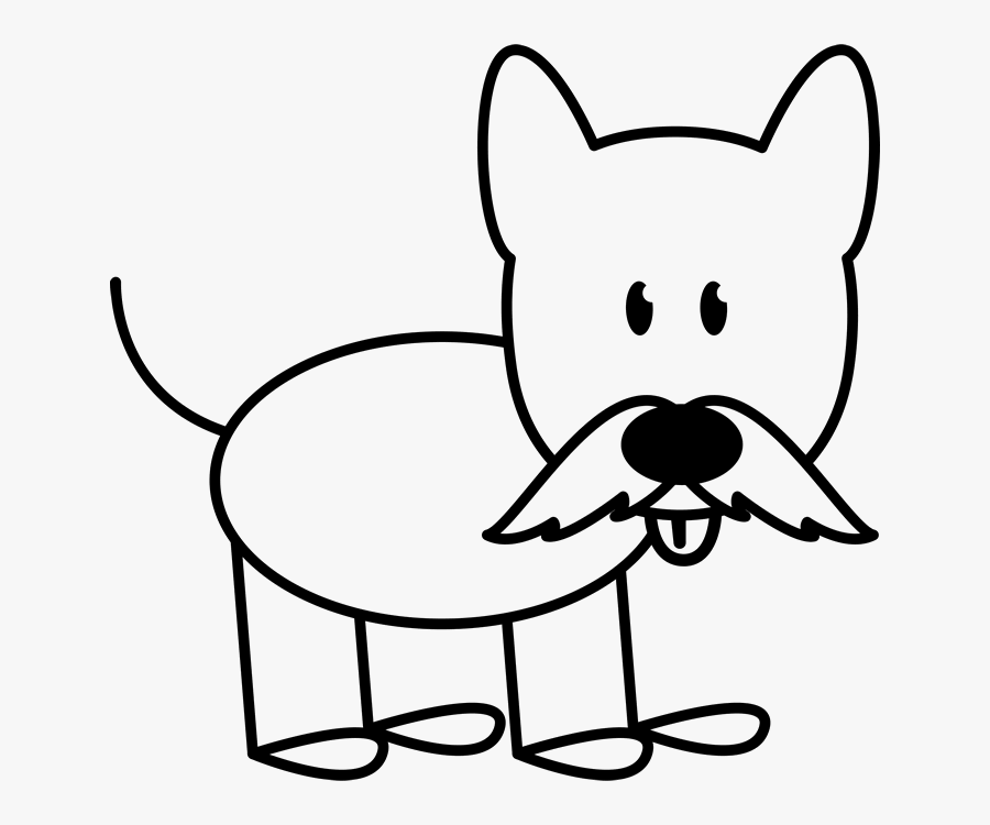 Dog With Mustache Outline Stamp Stick Figure Stamps - Stick Figure Dogs, Transparent Clipart