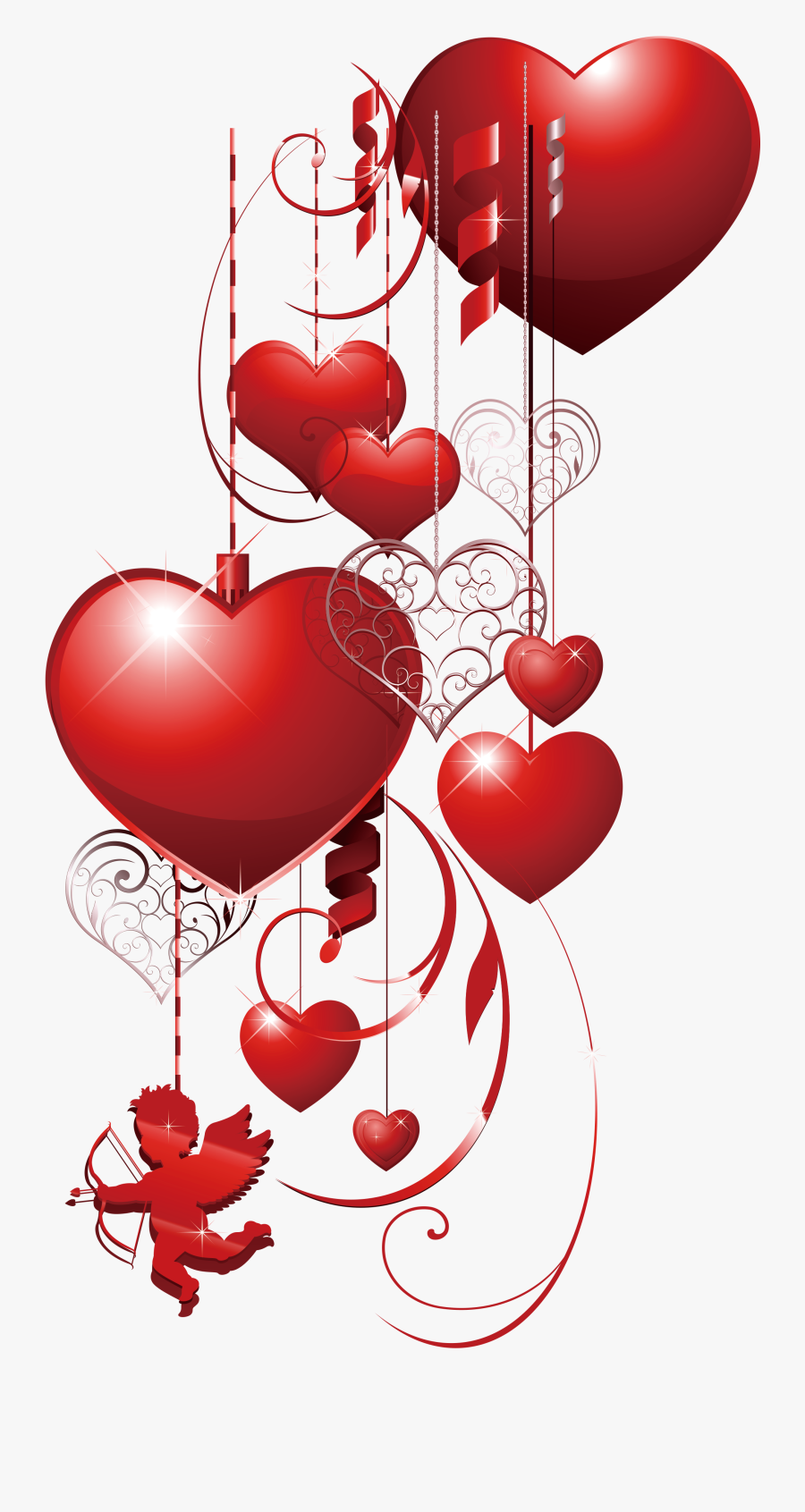 Decorative Heart Love Pattern Valentines Scalable Cupid - Happy Valentines Day Text Png, Transparent Clipart