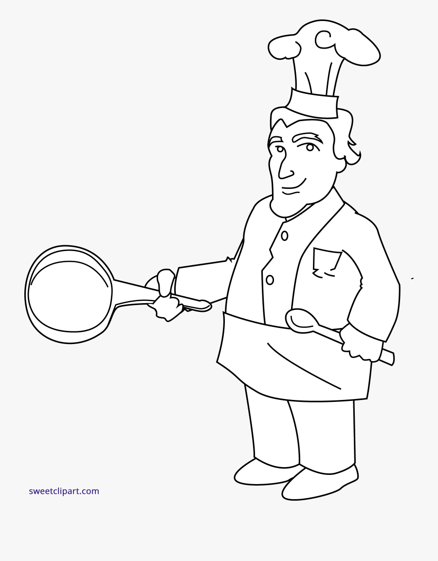 Chef Clipart Line - Cartoon, Transparent Clipart