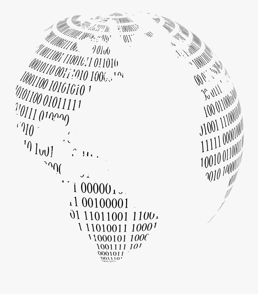 Transparent Binary Code Clipart - Binary Globe Transparent, Transparent Clipart
