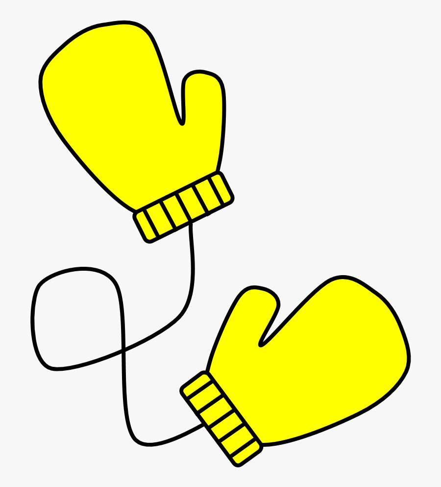 Mittens, Connected, Yellow - Yellow Mittens Clipart, Transparent Clipart