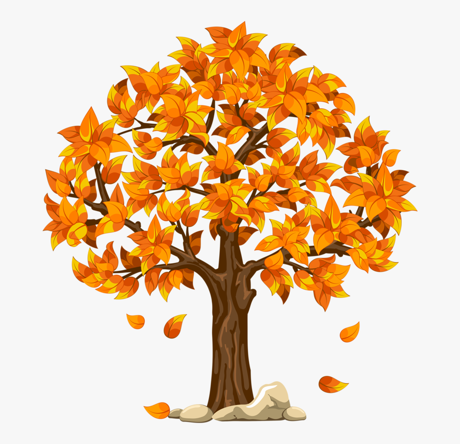 Fall Clipart Autumn Scene - Transparent Background Autumn Tree Clipart, Transparent Clipart