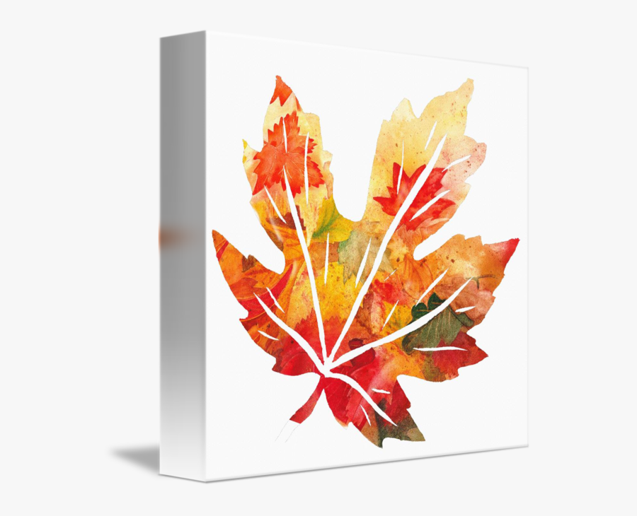 Fall Maple Leaf Watercolor Silhouette By Irina Sztukowski - Maple Leaf Printing, Transparent Clipart