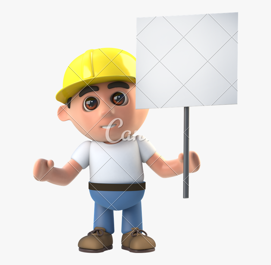 Clip Art Animated Construction Worker - Cartoon, Transparent Clipart